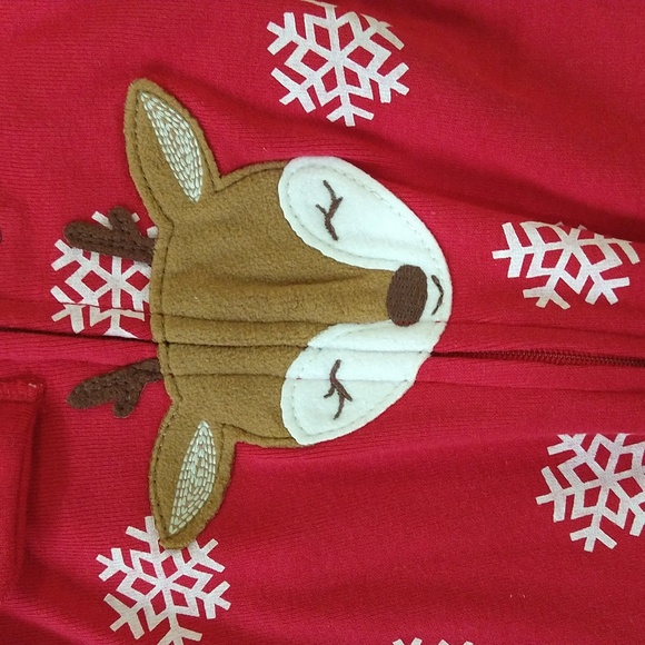 NEW! Toddler Christmas Snowflake Reindeer / Santa Footed Pajama Set - Carter's - Picture 9 of 14